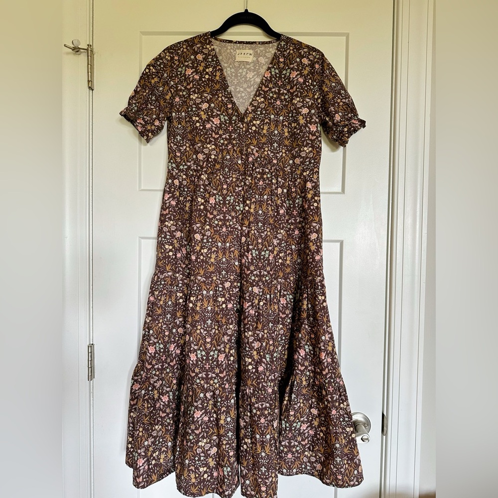 Beautiful Handmade Floral Tiered Dress XS